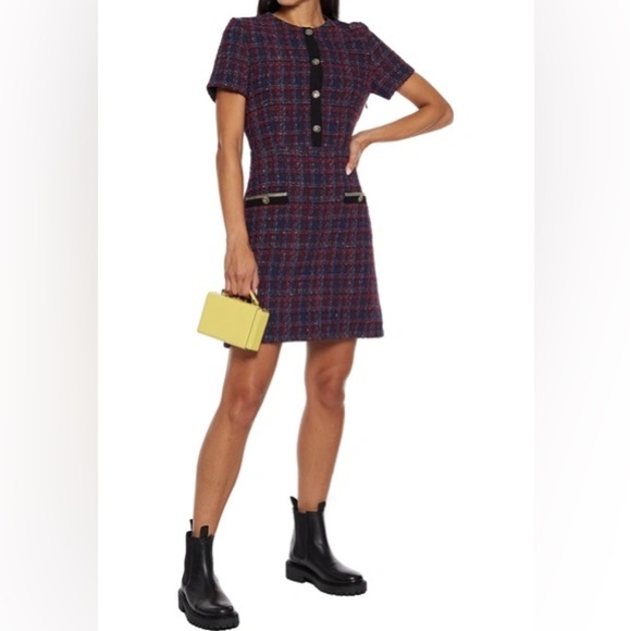 Sandro Dresses & Skirts - SANDRO
Chela Checked Metallic Cotton-blend‎